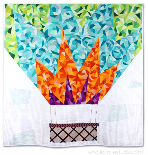 Uber Up and Away art quilt with scrap fabrics by Sheri Cifaldi-Morrill