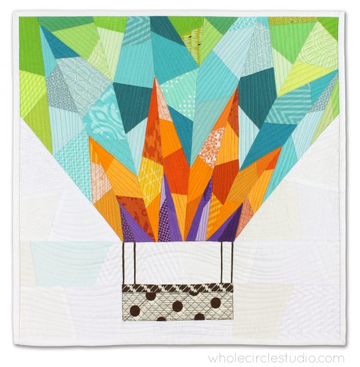 Up and Away art quilt with scrap fabrics by Sheri Cifaldi-Morrill