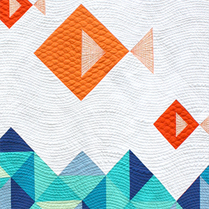 cropped Little Fishies modern art quilt by Sheri Cifaldi-Morrill
