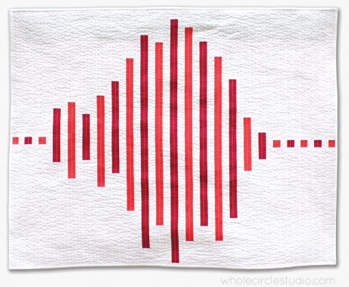 Modern Love art wall quilt interpretation of sound waves. by Sheri Cifaldi-Morrill