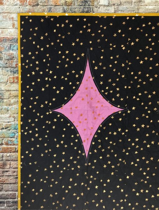 detail of Big Island Stars modern art quilt by Sheri Cifaldi-Morrill