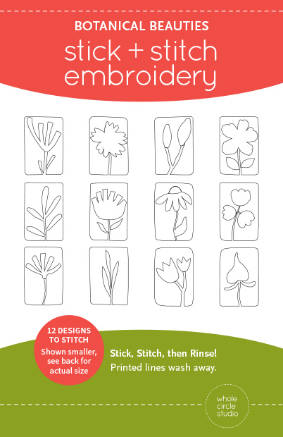 BOTANICAL BEAUTIES Stick & Stitch Embroidery Pattern by Whole Circle Studio