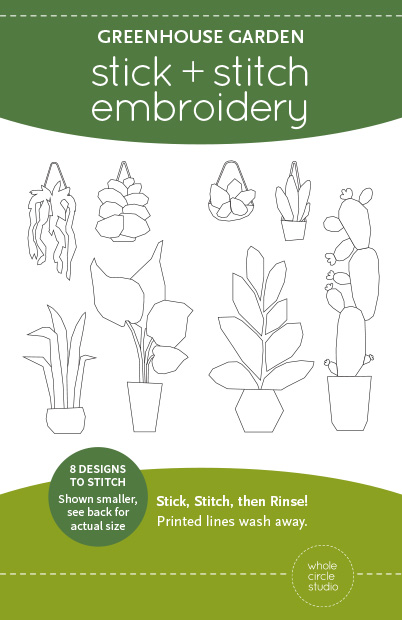 GREENHOUSE GARDEN Stick & Stitch Embroidery Pattern by Whole Circle Studio