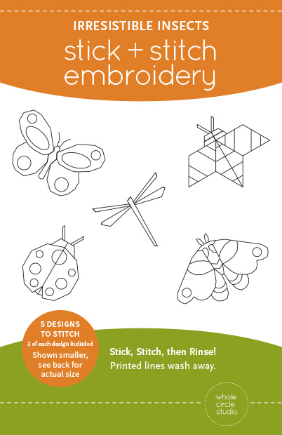 IRRESISTIBLE INSECTS Stick & Stitch Embroidery Pattern by Whole Circle Studio