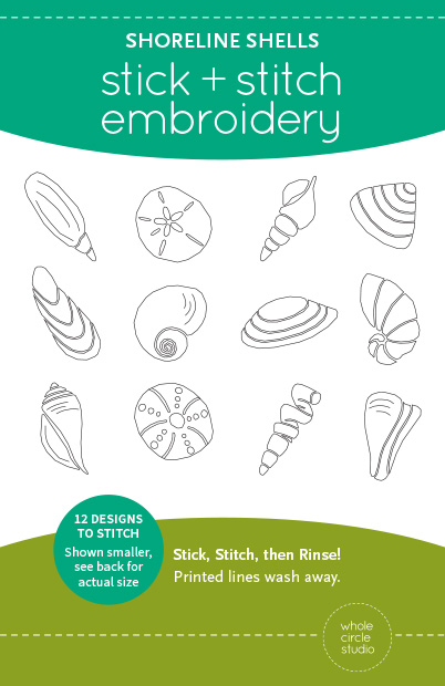 SHORELINE SHELLS Stick & Stitch Embroidery Pattern by Whole Circle Studio